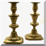 D56. Brass candlesticks. 10”h - $20 